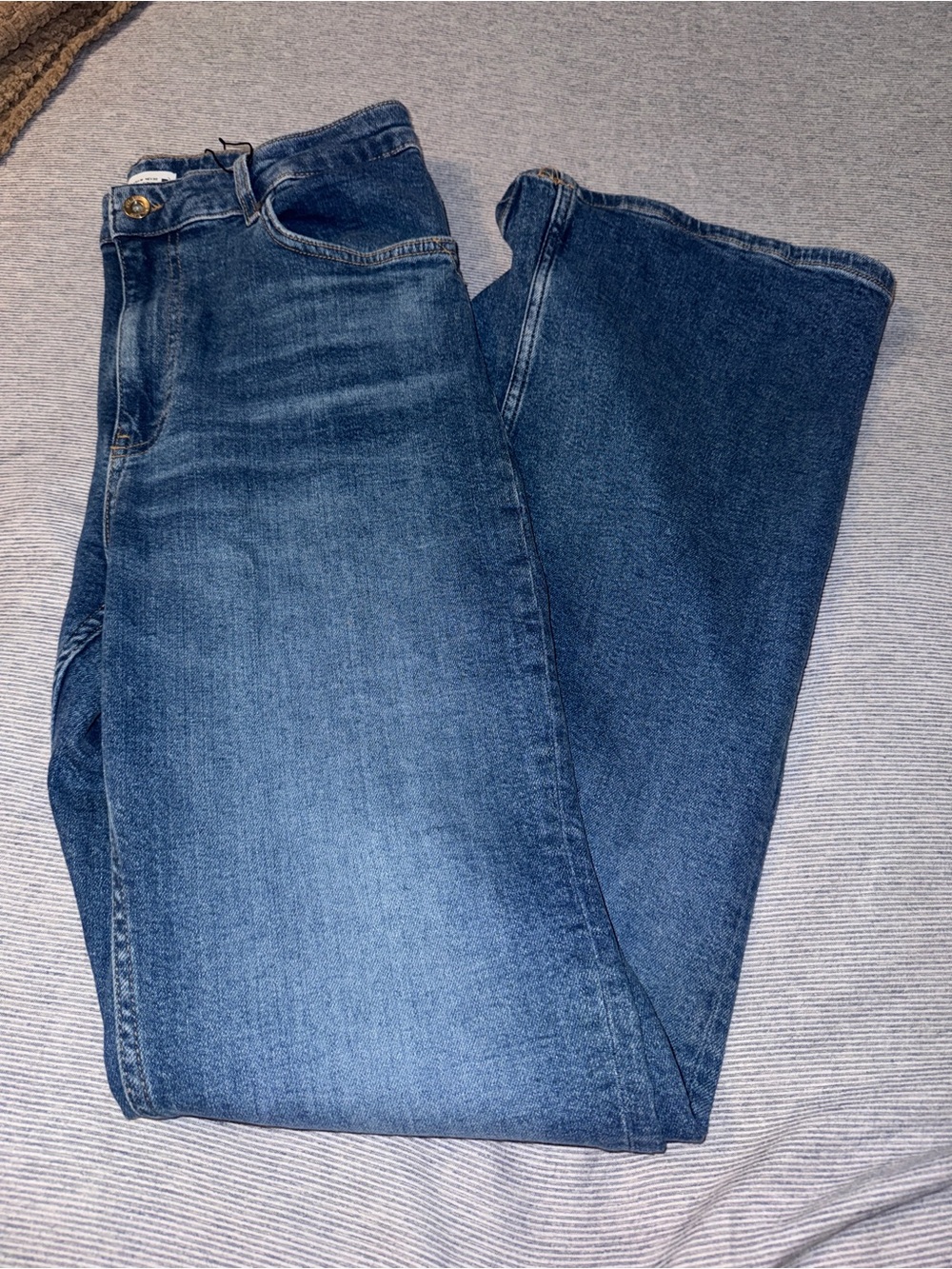 Zara Women's Straight Leg Jeans - Blue Denim